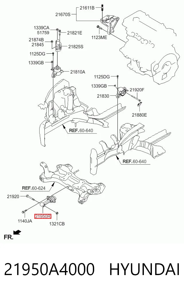 Подушка передньої опори двигуна на KIA Carens III 