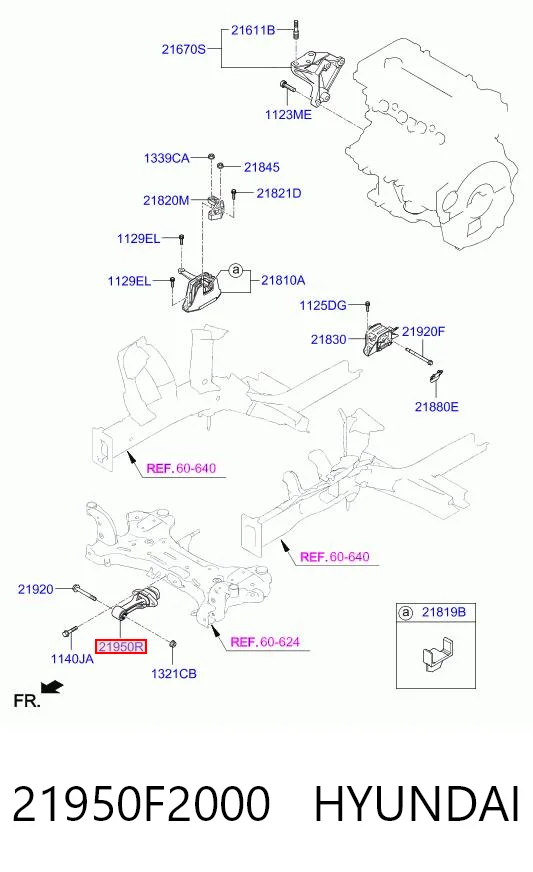 21950F2000 Hyundai/Kia Подушка передньої опори двигуна