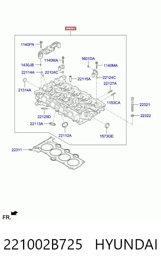 221002B725 Hyundai/Kia Головка циліндрів