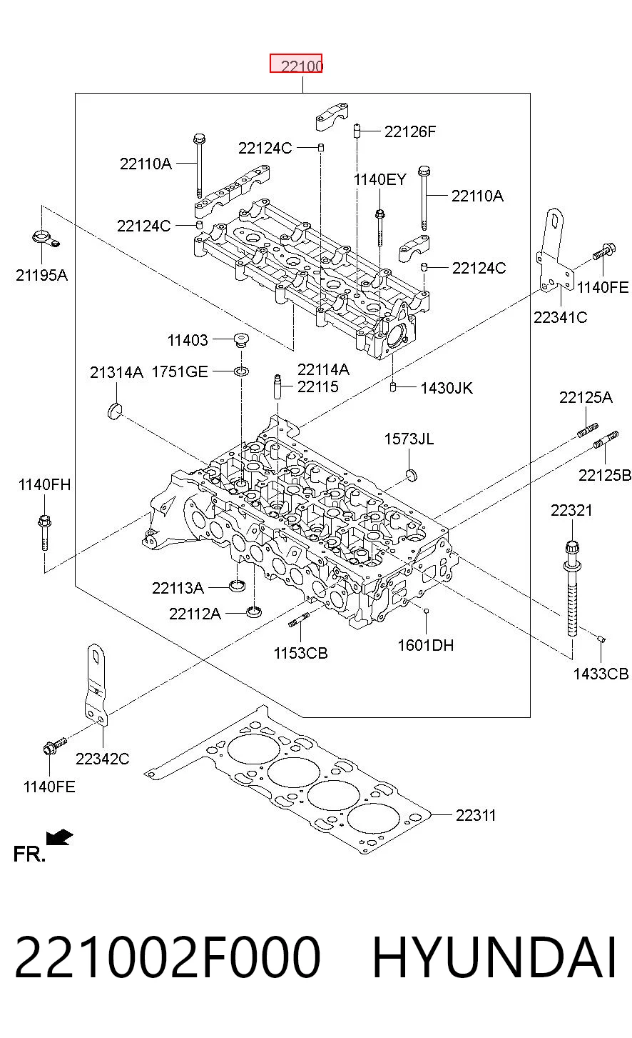 221002F000 Hyundai/Kia Головка циліндрів