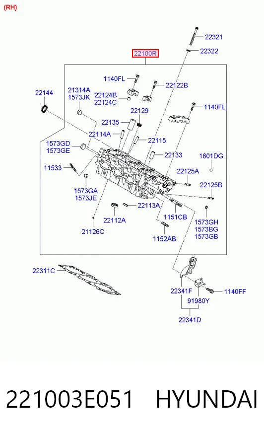 221003E051 Hyundai/Kia Головка циліндрів