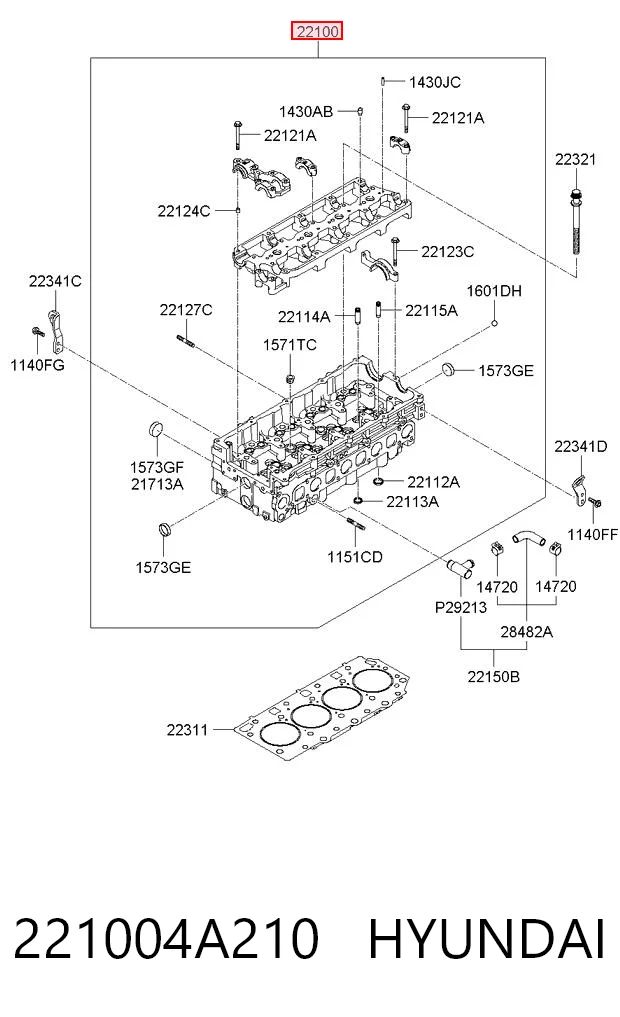 221004A210 Hyundai/Kia Головка циліндрів