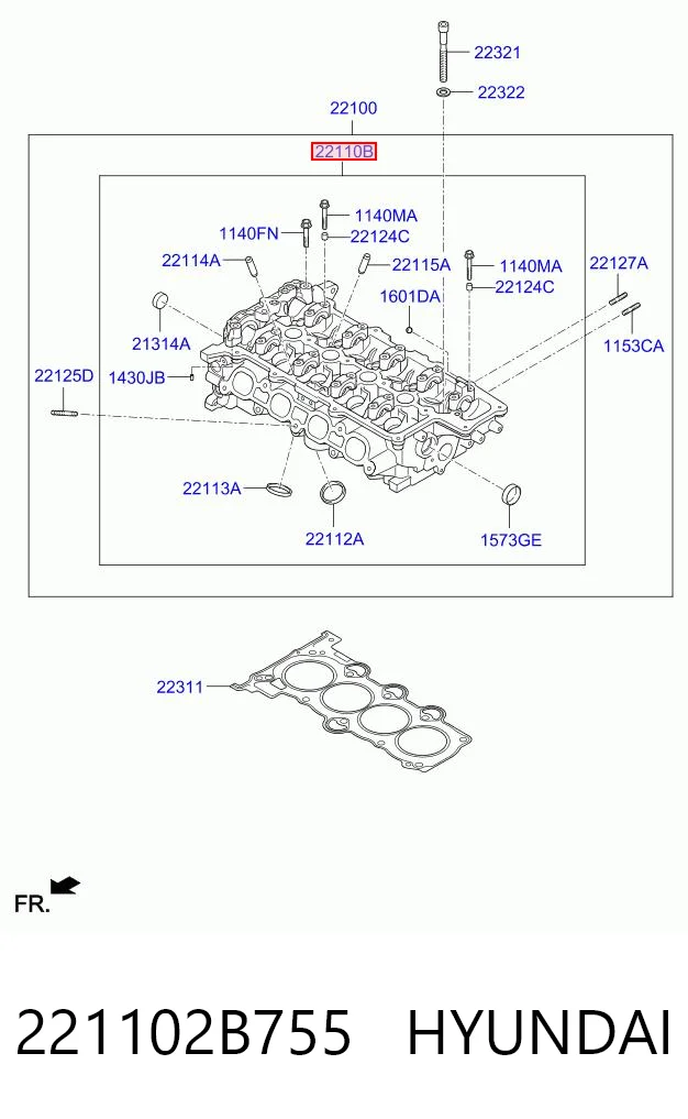 221102B755 Hyundai/Kia Головка циліндрів