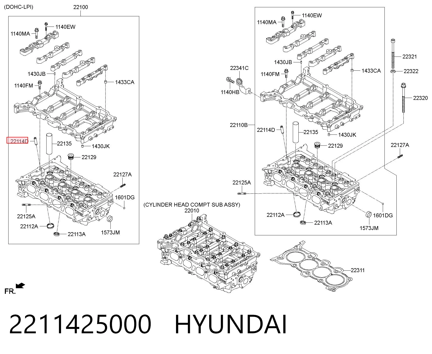 Напрямна клапана на Hyundai Tucson II TM