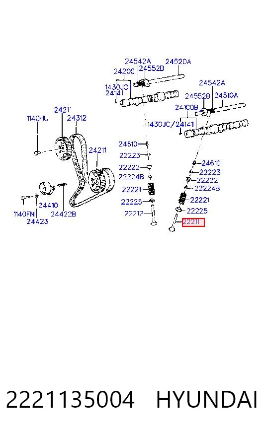 Клапан впускний Fiat/Alfa/Lancia KMD088811 ціна, від 4.23 USD