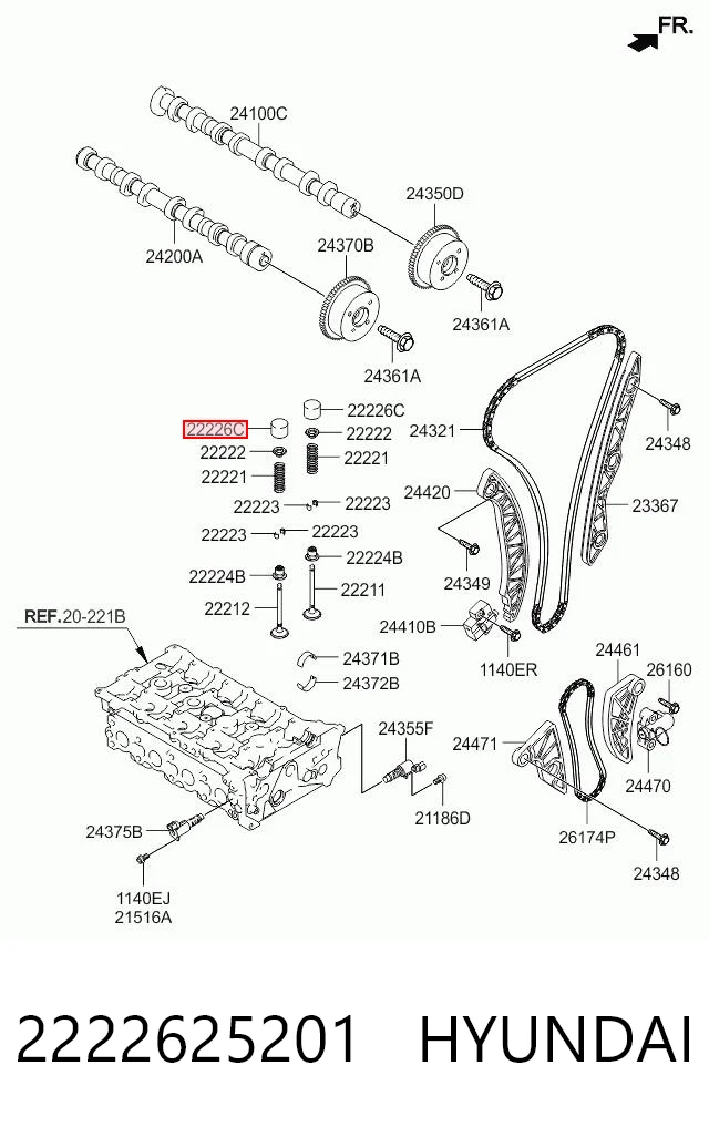 2222625201 Hyundai/Kia Гідрокомпенсатор