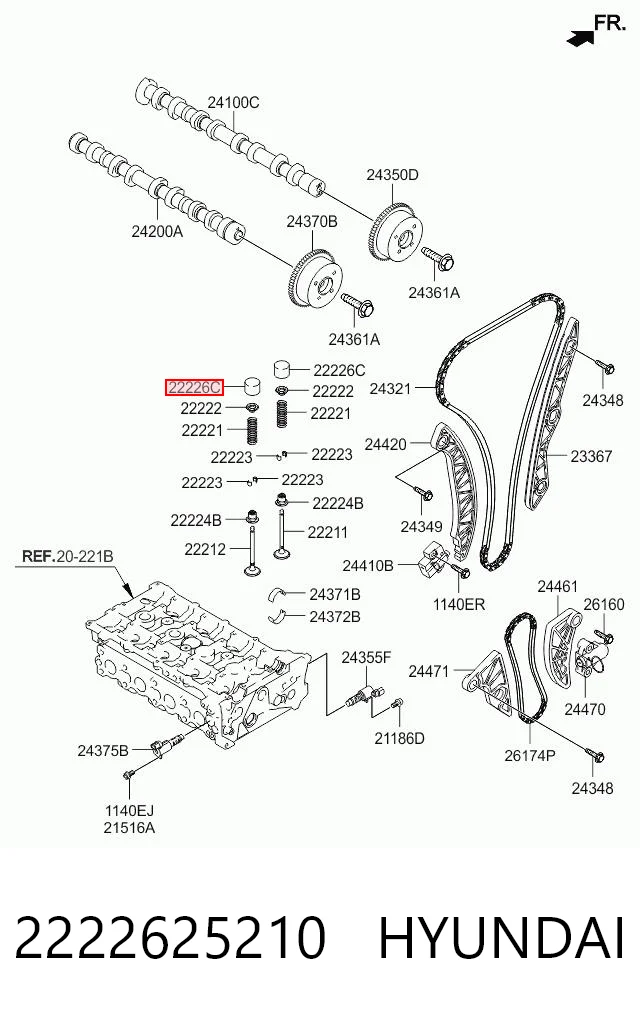 2222625210 Hyundai/Kia Гідрокомпенсатор