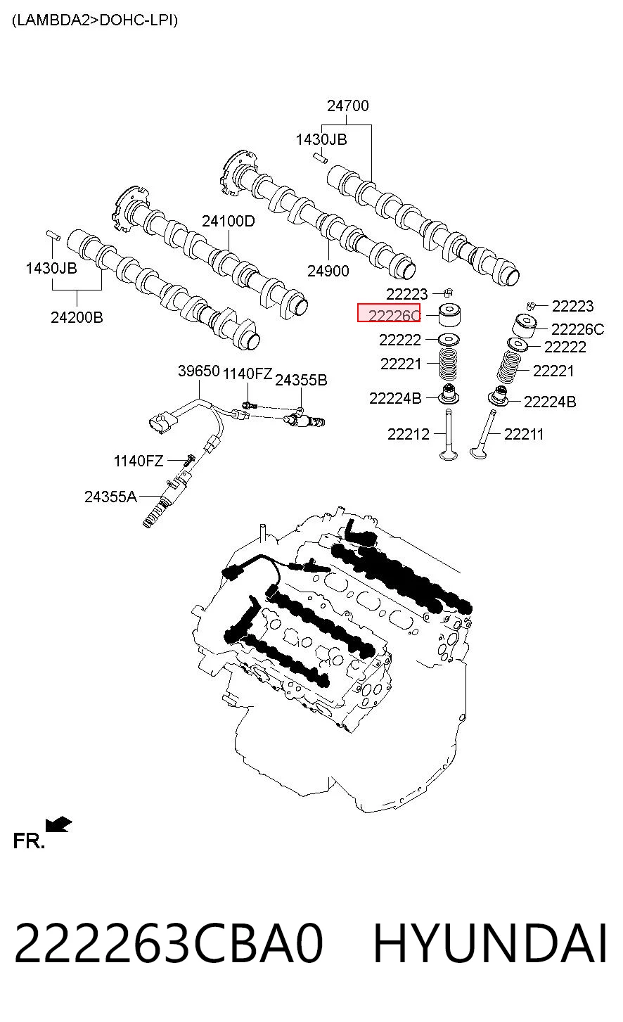 222263CBA0 Hyundai/Kia Гідрокомпенсатор