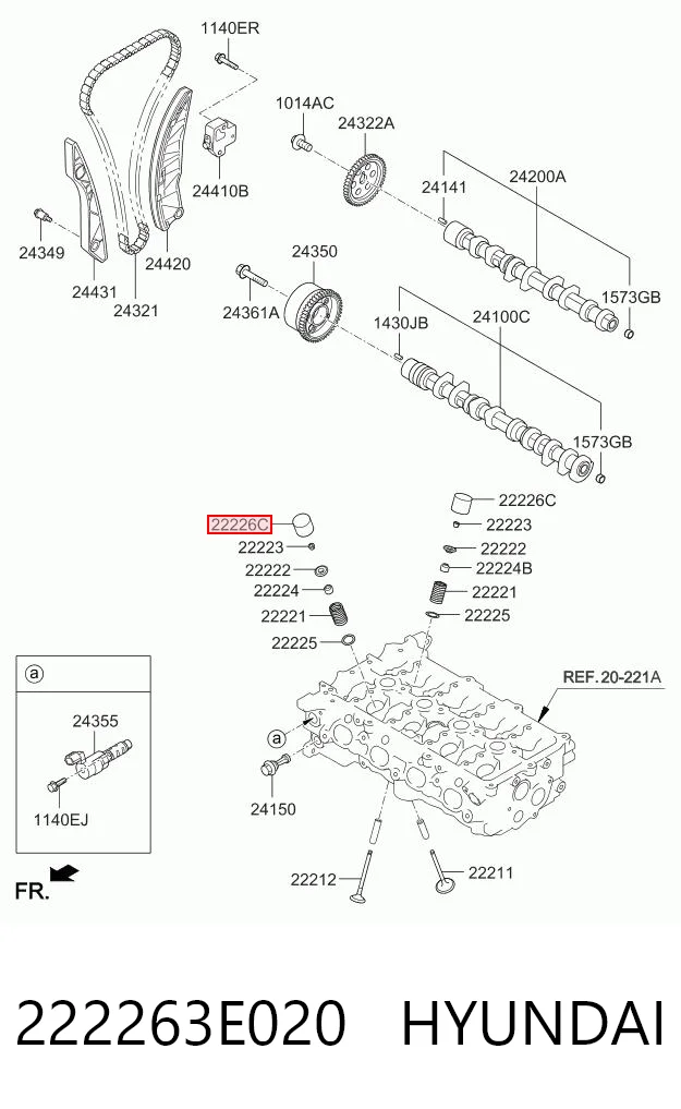 222263E020 Hyundai/Kia Гідрокомпенсатор
