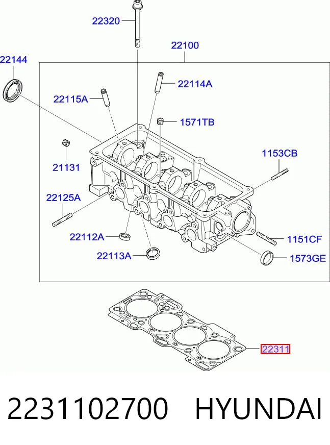 2231102700 Hyundai/Kia Прокладка під головку
