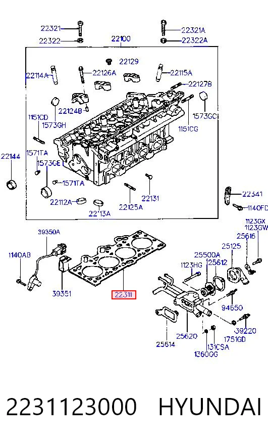 Прокладка ГБЦ Hyundai Coupe I купе (RD) (1996 - 2002) ціна, від 33.62 USD