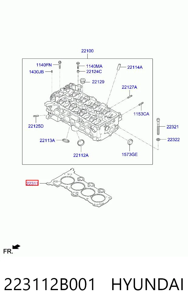 223112B001 Hyundai/Kia Прокладка під головку