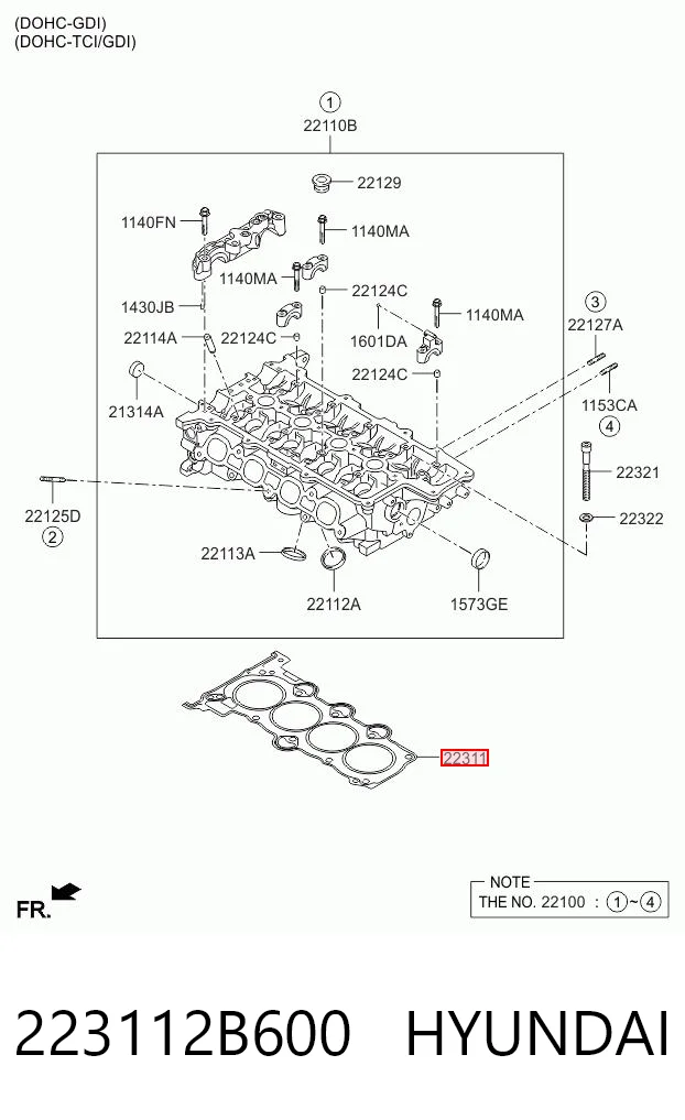 223112B600 Hyundai/Kia Прокладка під головку