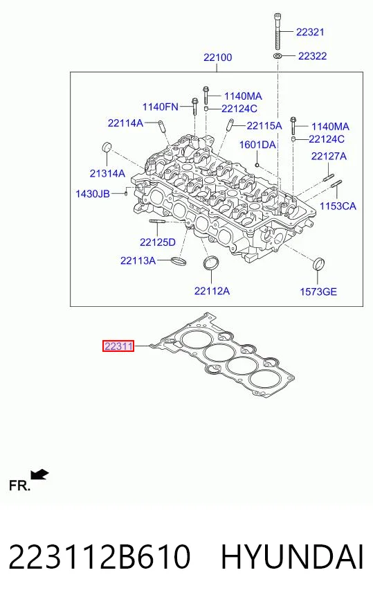 223112B610 Hyundai/Kia Прокладка під головку
