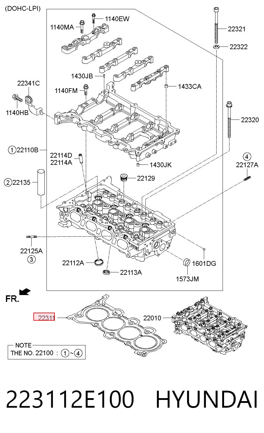 223112E100 Hyundai/Kia Прокладка під головку