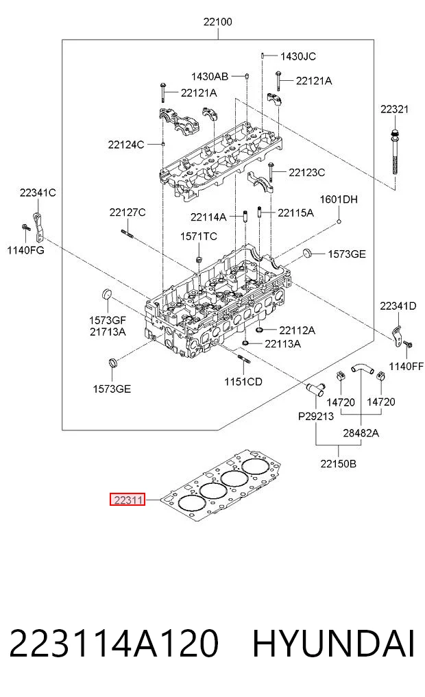  Прокладка ГБЦ Hyundai H-1 STAREX 