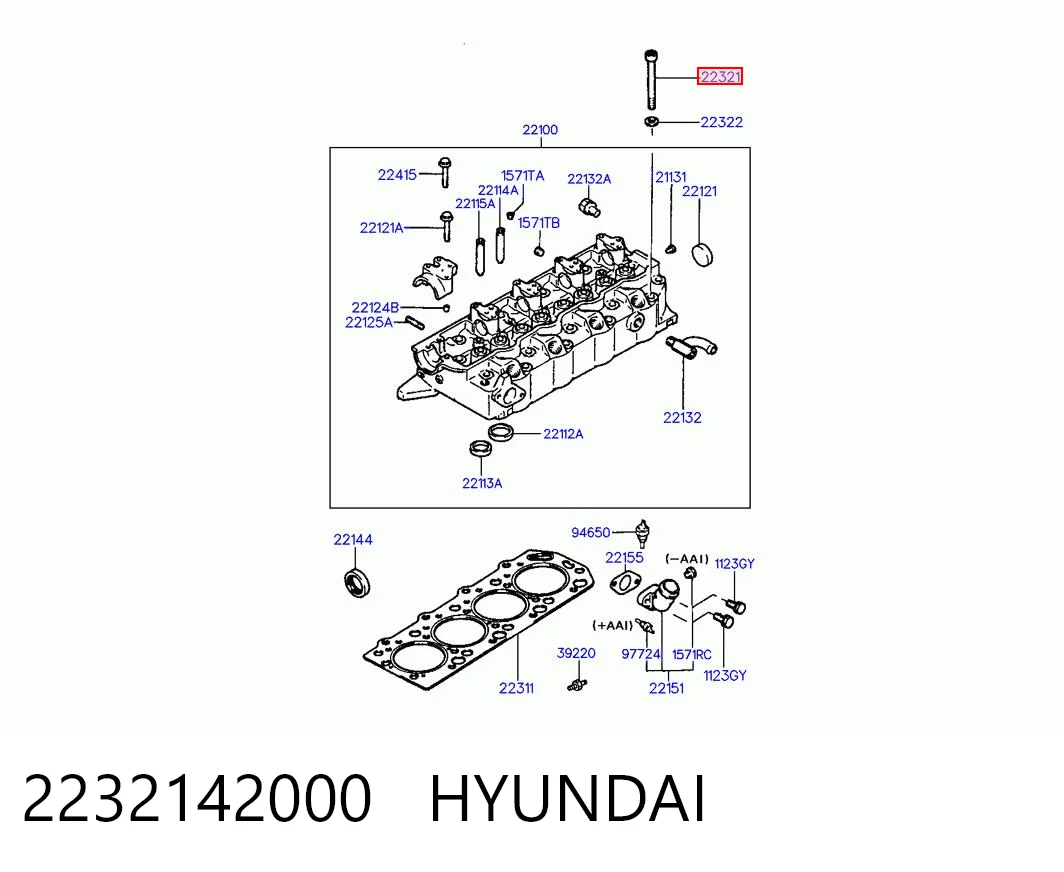 Купити Болт ГБЦ Hyundai Galloper  JK