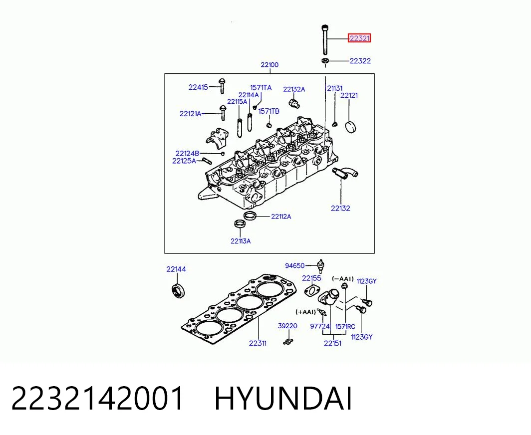  Болт ГБЦ Hyundai Galloper 