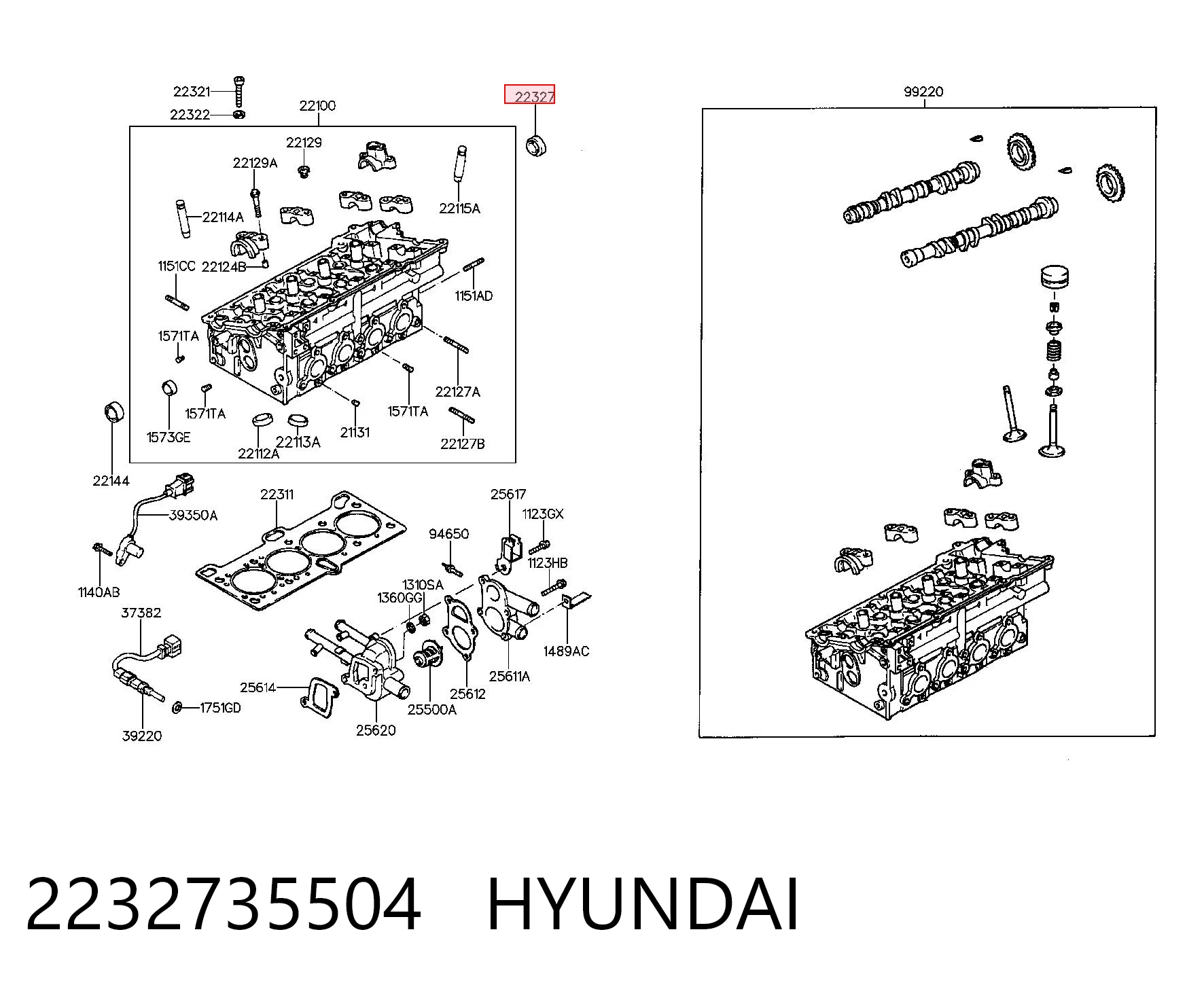 Заглушка головки блока на Hyundai Sonata IV EF