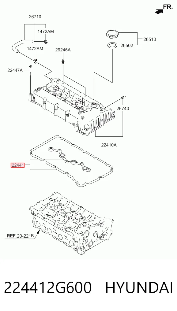 224412G100 NIPPON MOTORS Прокладка кришки клапанної 