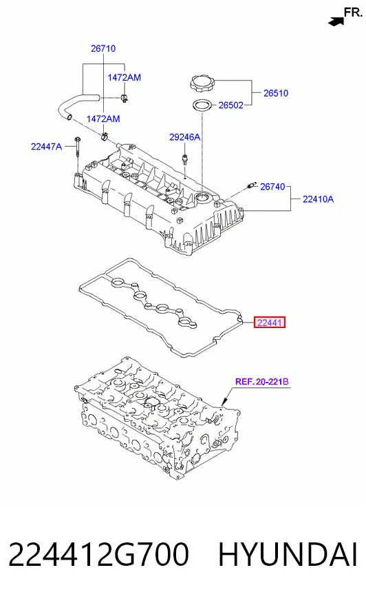 Прокладка клапанної кришки двигуна NIPPON MOTORS 224412G100 ціна, від 11.85 USD