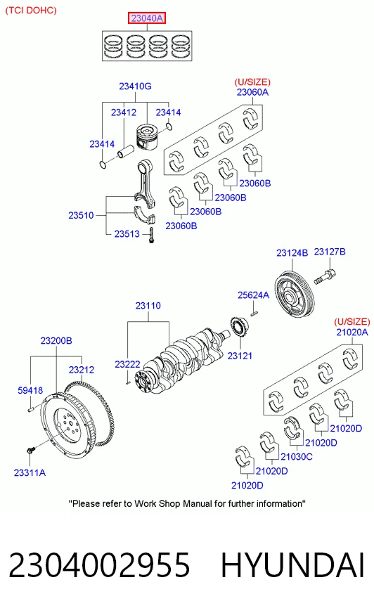 Стандартні поршневі кільця в комплекті Chrysler 2304002970