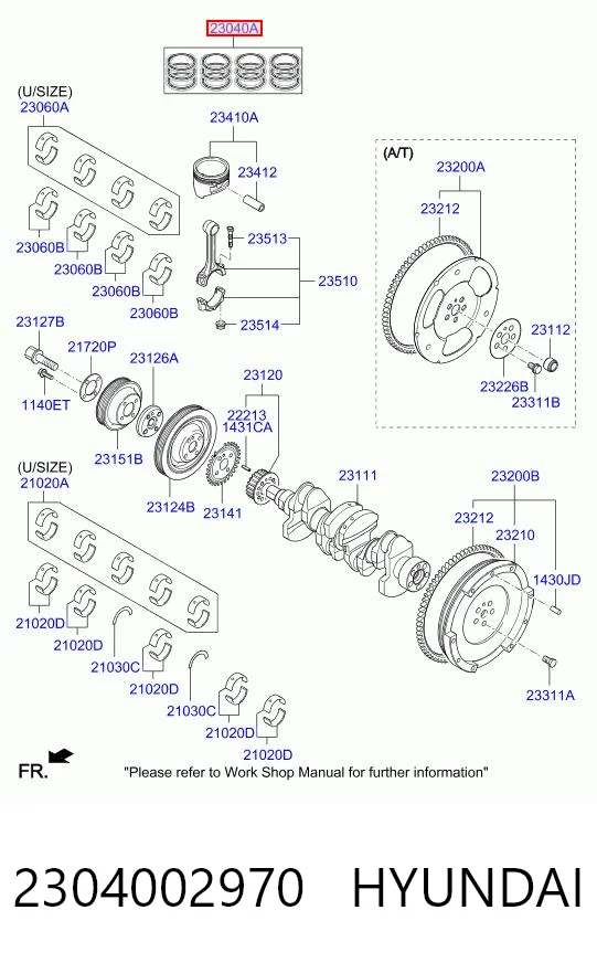 2304002970 Chrysler Кільця поршневі комплект на мотор, STD.