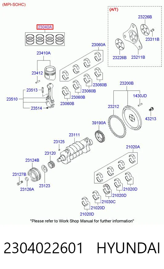 Стандартні поршневі кільця в комплекті TPR 420043FSTD