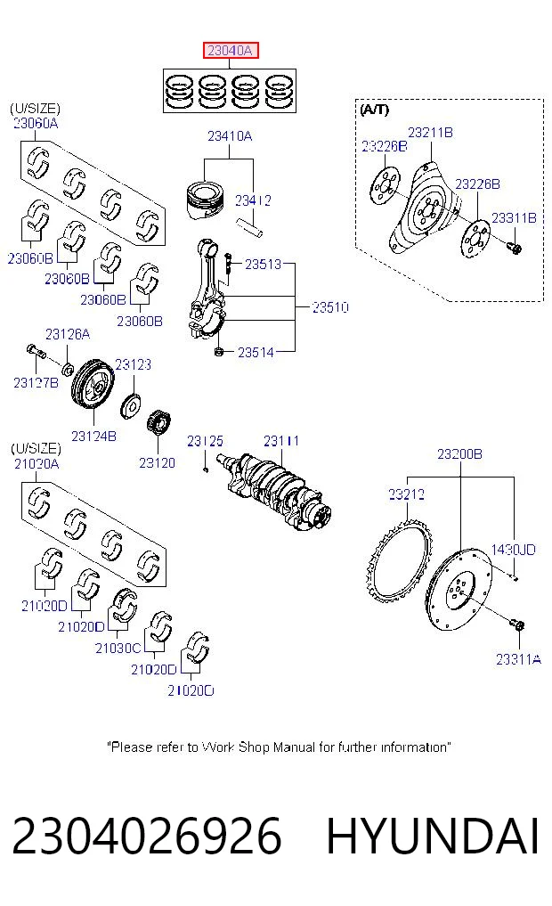 HCIB079B Parts-Mall Комплект поршневих кілець на двигун, 2-й ремонт (+0,50)