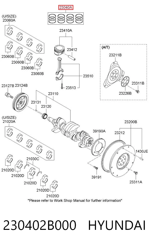 Поршні і шатуни YPR 230402B000 ціна, від 25.17 USD