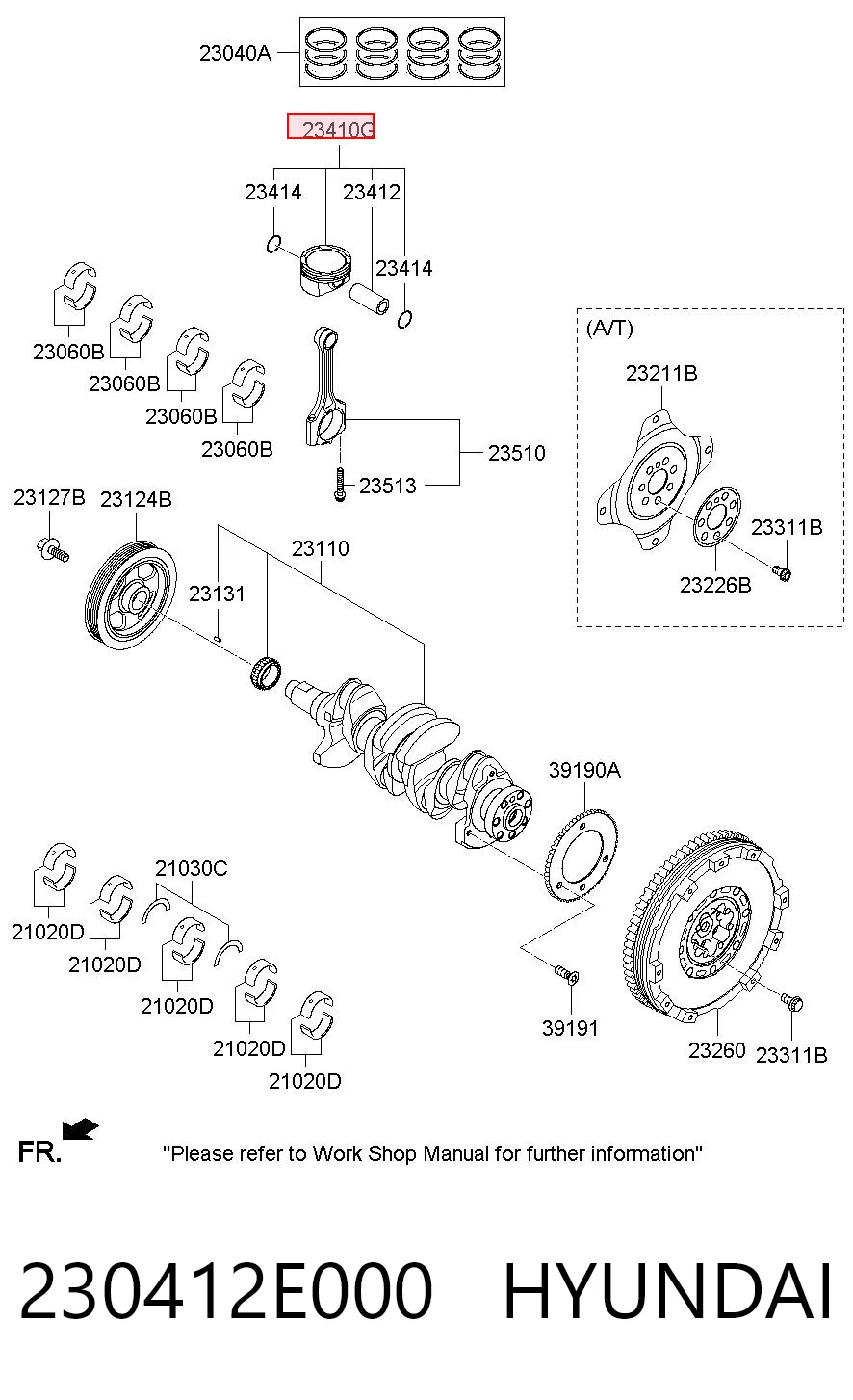 230412E000 Hyundai/Kia Поршень в зборі