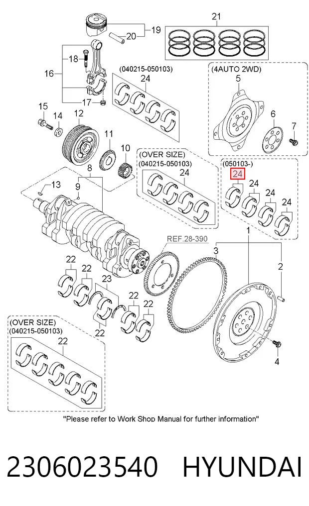 2306023640 Parts-Mall Підшипник шатуна