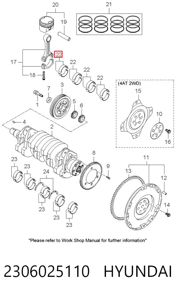 2306025110 Hyundai/Kia Підшипник шатуна