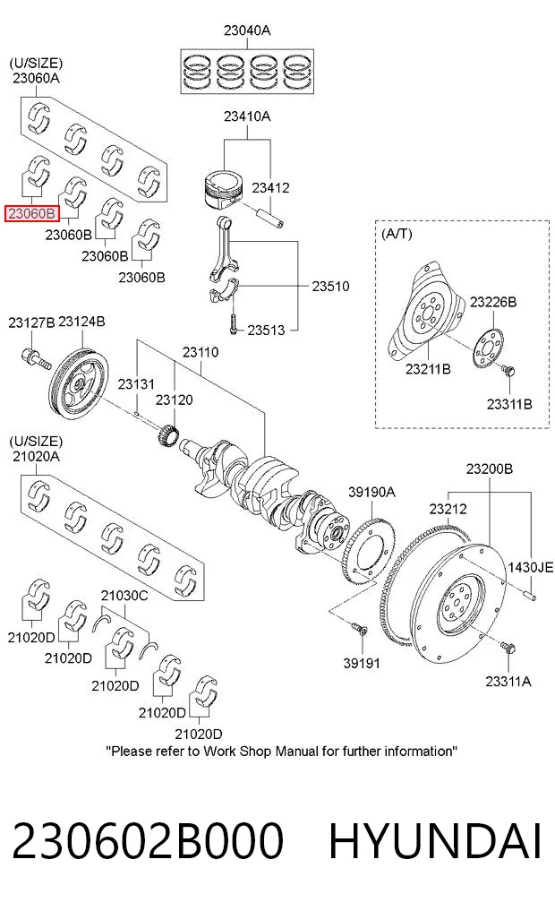 Шатунні вклалиші колінвала STD Onnuri 230602B000 ціна, від 8.01 USD