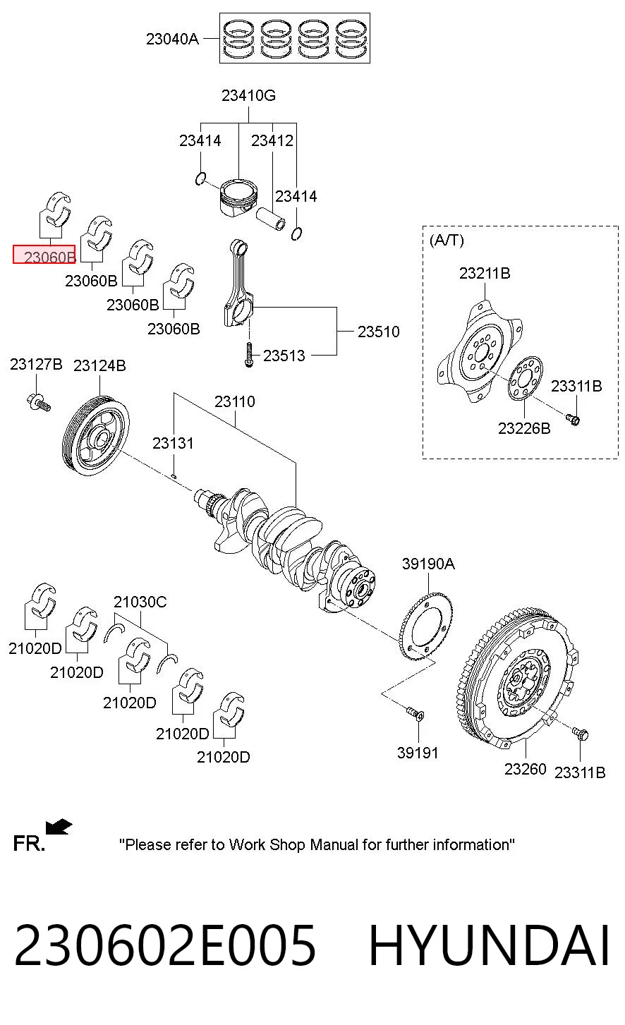 230602E005 Hyundai/Kia Підшипник шатуна