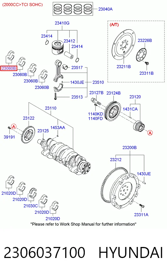 Підшипник шатуна на Hyundai Sonata IV EU4