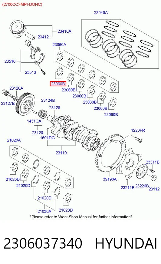 2306037340 Hyundai/Kia Підшипник шатуна