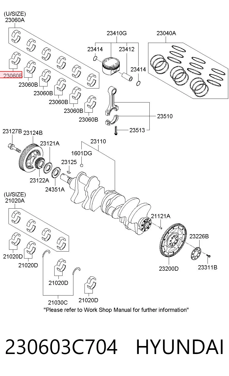 230603C704 Hyundai/Kia Підшипник шатуна