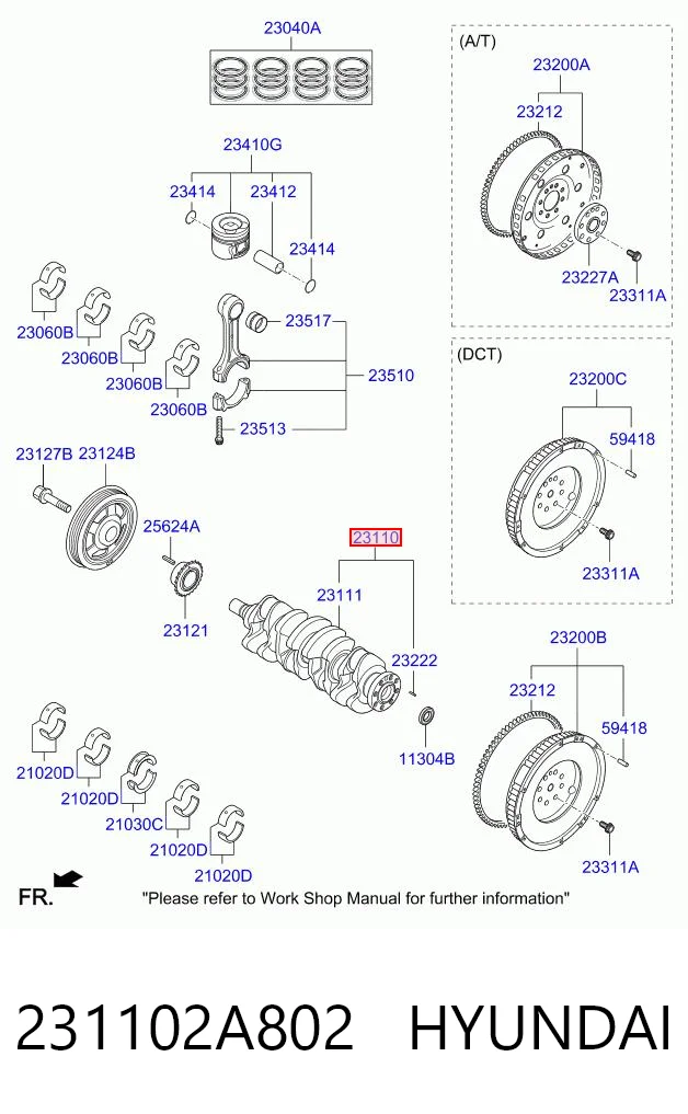 231102A802 Hyundai/Kia Колінвал двигуна