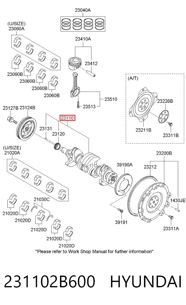 Колінвал двигуна на Hyundai I40 I VF