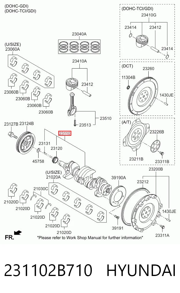 231102B710 Hyundai/Kia Колінвал двигуна
