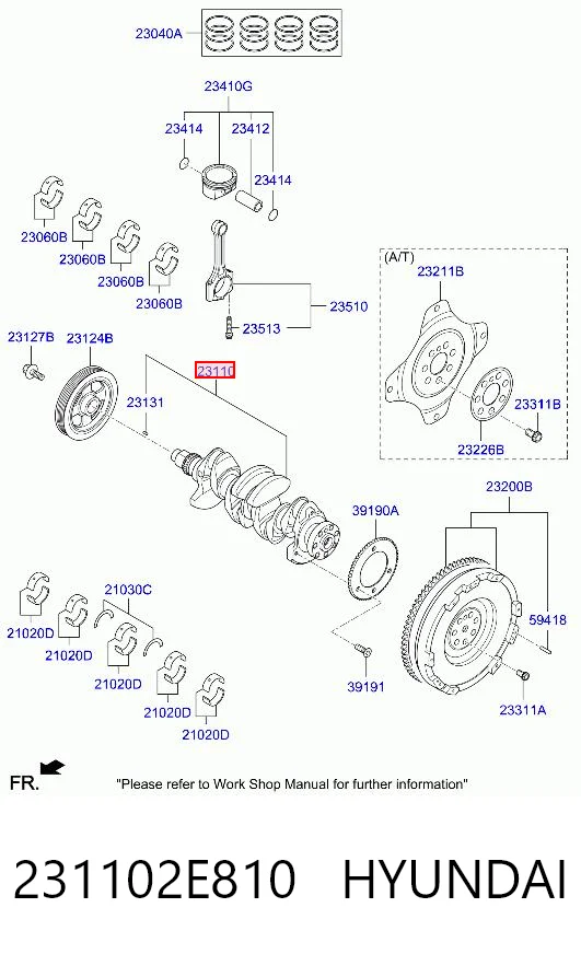 231102E810 Hyundai/Kia Колінвал двигуна