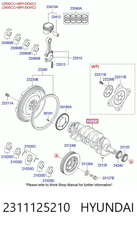 Купити Колінвал Hyundai Sonata V NF