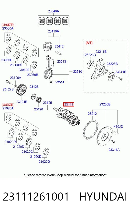 23111261001 Hyundai/Kia Колінвал двигуна