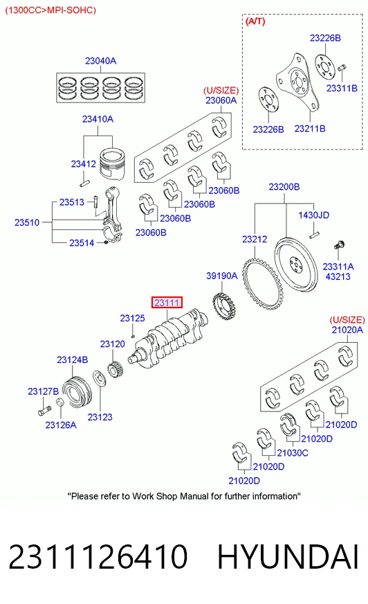 Вал колінчастий і маховик KIA Rio II седан (JB) (2005 - 2011) ціна, від 187.60 USD