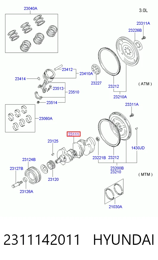 Колінвал 2311142012 Chrysler