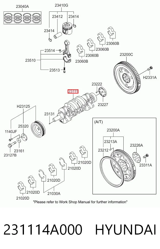 Купити 231114A000 Honda Колінвал