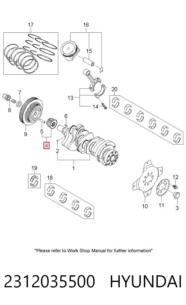 2312035500 Hyundai/Kia Зірка кщленвала вала