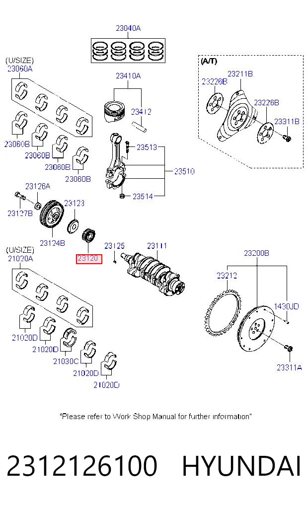 2312126100 Hyundai/Kia Зірочка приводу коленвала двигуна