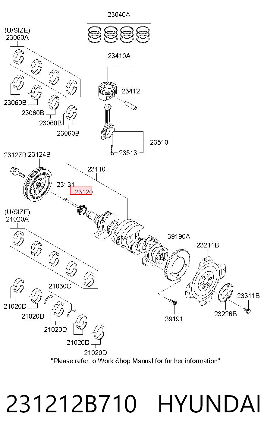 231212B710 Hyundai/Kia Зірка кщленвала вала